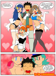 blue_hair bottomless breasts brock brown_hair comic dawn dialogue empty_eyes femsub green_hair happy_trance hat jimryu large_breasts long_hair maid maid_headdress maledom may misty nintendo nude nurse_joy officer_jenny pink_hair pokemon pokemon_(anime) red_hair short_hair text thighhighs topless rating:Questionable score:90 user:hypno