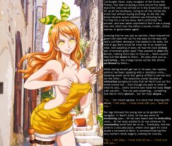  artist_request breasts caption cleavage female_only femsub ghost13_(writer) happy_trance icontrol_(manipper) large_breasts long_hair looking_at_viewer maledom manip nami_(one_piece) one_piece orange_hair smile spiral_eyes symbol_in_eyes text  rating:questionable score: user:icontrol