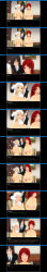3d absurdres bottomless breasts brown_hair chelsea_(mc_trap_town) custom_maid_3d_2 empty_eyes hypnotia_(mc_trap_town) kamen_writer_mc large_breasts long_hair nude red_hair rina_(mc_trap_town) symbol_in_eyes text topless white_hair rating:Explicit score:12 user:Salinus