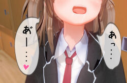 3d dog_pose drool pet_play pose_(artist) red_eyes school_uniform text translated twintails rating:Explicit score:11 user:IDPet
