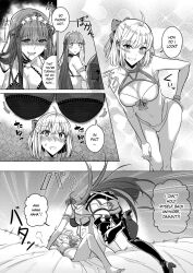 bottomless breasts comic cosplay duokuma exposed_chest fate/grand_order fate_(series) female_only femsub ghost greyscale groping hard_translated hyoui_lover large_breasts masturbation monochrome multiple_girls nude orgasm original possession tagme text topless translated underwear undressing yuri rating:Explicit score:12 user:L12@