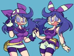  alternate_color_scheme alternate_costume alternate_hair_color blush breasts cleavage corruption drool dual_persona female_only femsub happy_trance hex_maniac hexification large_breasts may multiple_persona nintendo pokemon pokemon_omega_ruby_and_alpha_sapphire pokemon_ruby_sapphire_and_emerald pokemon_x_and_y purple_eyes purple_hair shenanimation spiral_eyes symbol_in_eyes twintails  rating:questionable score: user:thegoodshank