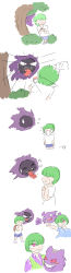 absurdres androgynous androgynous_dom blush comic gastly gengar green_hair haunter monster nintendo open_mouth pokemon pokemon_(creature) pokephilia short_hair sweat tears tongue tongue_out vel rating:Explicit score:34 user:Mattlau04