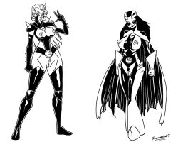 alternate_costume black_hair blonde_hair cape corruption dc_comics doomington female_only femsub legion_of_superheroes long_hair phantom_girl saturn_girl super_hero rating:explicit score: user:skellos