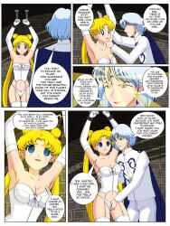 absurdres arms_above_head blonde_hair bondage breasts chains chin_hold cleavage comic dead_source earrings empty_eyes femsub fingering garter_straps gloves happy_trance heterosexual hypnotic_eyes jewelry jimryu large_breasts lingerie magic maledom open_mouth opera_gloves panties prince_demande purple_eyes sailor_moon sailor_moon_(series) text thighhighs twintails underwear very_long_hair white_hair rating:Explicit score:158 user:GreatestFiend