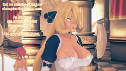 3d blonde_hair breasts choker clothed clothed_exposure covered_with_cum cum cum_on_body cynthia dialogue empty_eyes english_text expressionless female_only femsub hair_covering_one_eye maid multiple_girls multiple_subs mustardsauce nightgown nurse nurse_joy pink_hair pokemon pokemon_(anime) text white_eyes whitewash_eyes rating:Explicit score:2 user:Bootyhunter69
