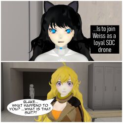 3d absurdres blake_belladonna collar comic female_only hypnotic_accessory rwby tech_control tepmarmy text yang_xiao_long rating:Questionable score:11 user:BlueMonday1984