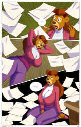 arabatos bear_girl breasts brown_eyes brown_hair comic disney furry high_heels huge_breasts long_hair milf rebecca_cunningham talespin text rating:Questionable score:25 user:daveyboysmith9