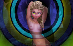  armpits arms_above_head bare_breasts bare_shoulders blonde_hair bottomless braid breasts collarbone disney female_only femdom frozen hourglass_figure hypnotic_eyes kaa_eyes large_hips long_hair looking_at_viewer manip midriff monster_girl naga_girl navel nude pechi pov pov_sub princess queen queen_elsa ring_eyes small_breasts smug snake_girl suppas_(manipper) thick_thighs thighs topless  rating:explicit score: user:suppas