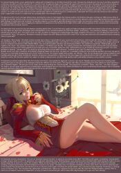 blonde_hair breasts caption caption_only cleavage fate/extra fate/stay_night fate_(series) female_only femdom femsub grima180_(manipper) large_breasts magic manip saber_extra shijiu short_hair text rating:Questionable score:73 user:Grima180