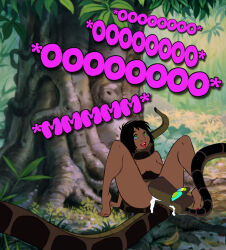 aged_up bottomless breasts coils cunnilingus disney eye_roll genderswap happy_trance hypnotic_eyes kaa kaa_eyes large_breasts mowgli nude spread_legs text the_jungle_book topless waqqed_(manipper) rating:Explicit score:9 user:RayX