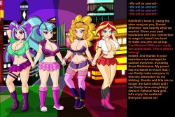 adagio_dazzle aria_blaze blonde_hair blue_hair breasts caption cleavage cogbrony empty_eyes equestria_girls female_only femdom femsub fishnets happy_trance harem holding_hands hypnotic_audio hypnotic_music large_breasts long_hair manip misterman4_(manipper) multicolored_hair multiple_girls my_little_pony orange_hair ponytail purple_hair red_hair sonata_dusk sunset_shimmer text twintails western rating:Questionable score:82 user:MisterMan4