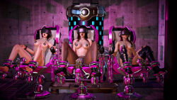 3d barefoot black_hair boots breasts brown_hair chair clothed_exposure collar corruption corset feet female_only femsub garter_belt gloves honey_select_2 long_hair multiple_girls multiple_subs nail_polish navel nipple_clamps open_mouth original pantyhose pasties pink_hair resisting sex sex_toy short_hair sitting tattoo tech_control topless vaginal vibrator visor rating:Explicit score:4 user:VortexMaster