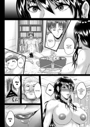 awakening baby black_hair bottomless bouncing_breasts bra breasts censored cheating comic doggy_style empty_eyes fellatio flower greyscale hard_translated hozumi_kenji kissing lactation large_breasts licking masturbation missionary monochrome nude panties penis pubic_hair red_eyes sex shouchuu_mac text topless translated trigger underwear vaginal rating:Explicit score:4 user:L12@