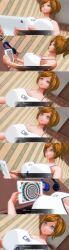 3d absurdres breasts comic custom_maid_3d_2 dialogue expressionless female_only femsub huge_breasts hypnotic_screen kamen_writer_mc orange_hair ponytail rika_(made_to_order) screenshot solo spiral_eyes symbol_in_eyes text translated rating:Questionable score:10 user:Amazingbrahjr