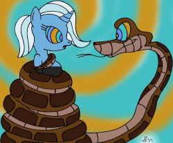 animals_only coils disney femsub horns horse hypnotic_eyes kaa kaa_eyes lol20 my_little_pony snake the_great_and_powerful_trixie the_jungle_book unicorn western rating:questionable score: user:hypno