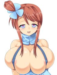 blue_eyes breasts clothed_exposure empty_eyes female_only femsub happy_trance heart heart_eyes huge_breasts lillytank_(manipper) manip nintendo pokemon pokemon_black_and_white red_hair short_hair skyla solo symbol_in_eyes rating:Questionable score:30 user:hypno