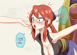 blush bondage breasts brown_eyes cleavage dialogue drool female_only femsub glasses hard_translated large_breasts lorelei na_shacho nintendo pokemon pokemon_(creature) pokemon_firered_and_leafgreen red_hair text translated rating:Questionable score:27 user:Zyfire
