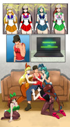 ass black_hair brown_hair bunny_ears dlobo777 empty_eyes femsub happy_trance large_breasts long_hair maledom multiple_girls multiple_subs sailor_jupiter sailor_mars sailor_moon_(series) sailor_neptune sailor_venus short_hair tail rating:Questionable score:11 user:Proyecto38