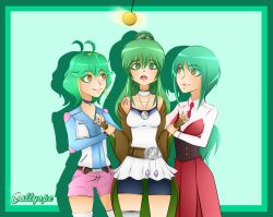 absurdres belt breasts brown_eyes cardfight!!_vanguard crown female_only femsub green_eyes green_hair happy_trance jewelry ladycallyope long_hair multiple_girls necklace open_mouth pendulum pocket_watch rin_(yu-gi-oh!_arc-v) short_hair smile spiral_eyes symbol_in_eyes tokoha_anjou winda yu-gi-oh! yu-gi-oh!_arc-v rating:safe score: user:hirotosk