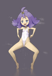 acerola_(pokemon) artist_request barefoot blush breasts cameltoe female_only haigure happy_trance heart heart_eyes leotard nintendo open_mouth pokemon pokemon_sun_and_moon purple_hair pussy_juice see-through small_breasts solo spread_legs squatting symbol_in_eyes rating:Questionable score:10 user:Sleepyhead97