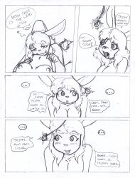 breasts bunny_ears bunny_girl coin comic crazycowproductions femsub furry greyscale happy_trance heart heart_eyes original pendulum symbol_in_eyes text traditional trippy_(trippy) turning_the_tables rating:Questionable score:55 user:crazycowproductions