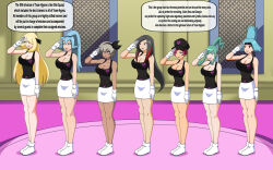 bea_(pokemon) black_hair blonde_hair blue_eyes clair cynthia dark_skin dialogue dlobo777 empty_eyes femsub georgia green_hair grey_hair happy_trance large_breasts lisia_(pokemon) long_hair lucy_(pokemon) nintendo pokemon red_hair short_hair solana text rating:Questionable score:7 user:Proyecto38
