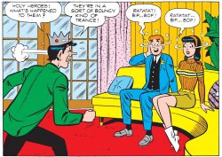 archie_(series) barry_grossman bill_vigoda black_hair boots comic dialogue expressionless femsub hypnotic_audio hypnotic_music jon_d'agostino malesub mantra official open_mouth red_hair text veronica_lodge rating:Safe score:12 user:HollyDolly