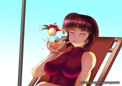 breasts brown_hair female_only haryudanto large_breasts nabiki_tendo one-piece_swimsuit ranma_1/2 short_hair solo swimsuit rating:Questionable score:30 user:TheGoodShank