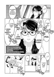 aeni9ma bra breasts comic expressionless female_only femsub glasses greyscale hard_translated headphones livestream original text translated twintails unaware underwear undressing rating:Questionable score:31 user:Mindwipe