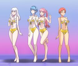 barefoot blue_hair blush cleavage dancing empty_eyes female_only femsub fire_emblem fire_emblem_three_houses hand_on_hip happy_trance harem_outfit heart_eyes hilda_valentine_goneril large_breasts leonie_pinelli looking_at_viewer lysithea_von_ordelia marianne_von_edmund messy_hair micro_bikini multiple_girls multiple_subs navel nintendo orange_hair pink_hair shinzu short_hair smile symbol_in_eyes twintails white_hair yellow_eyes rating:Questionable score:34 user:AetherMage