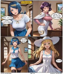 ai_art blonde_hair blue_hair devianbar dialogue glasses lana's_mother lana_(pokemon) large_breasts lillie_(pokemon) long_hair nintendo pokemon purple_hair short_hair team_hypno text wicke rating:Safe score:2 user:Proyecto38