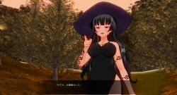 3d black_hair breasts custom_maid_3d_2 female_only femdom femsub happy_trance hat large_breasts purple_eyes sennoudaisuki tattoo text translated tribal_tattoo witch witch_hat rating:Questionable score:3 user:YuriLover2