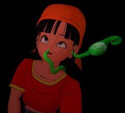 3d blendersama brain brain_sucking brainless crossed_eyes dragon_ball external_brain female_only femsub hat pan_(dragon_ball) tentacles unfocused_eyes rating:safe score: user:blendersama