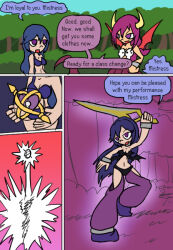 blue_hair bra breasts cleavage comic dancer dancing demon_girl female_only femdom femsub fire_emblem fire_emblem_awakening happy_trance horns large_breasts long_hair lucina monster_girl mythkaz nintendo open_mouth pink_hair princess purple_eyes super_smash_bros. sword tentacles text transformation underwear weapon wings rating:Questionable score:52 user:nothere4U