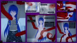 3d altered_perception barefoot bed blue_eyes blue_hair bottomless breasts comic dialogue doa femsub koikatsu! maledom nude penlight sayori_watanabe tentacles text tickling topless undressing rating:Explicit score:28 user:Angela_DeMille