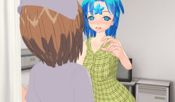 3d 3d_custom_girl blue_eyes blue_hair blush brown_hair femsub happy_trance hat multiple_girls nurse original parasite symbol_in_eyes rating:Questionable score:8 user:Sleepyhead97