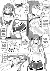 bottomless breasts camera comic dialogue drool empty_eyes femdom femsub greyscale hard_translated kazuha kissing large_breasts long_hair marialite masturbation monochrome nude panties possession skinsuit tagme text topless translated twintails underwear undressing rating:Explicit score:27 user:L12@