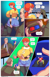april_o'neil arabatos ass blue_eyes breasts comic huge_breasts ponytail red_hair shorts teenage_mutant_ninja_turtles text tights tomboy western rating:Questionable score:54 user:daveyboysmith9