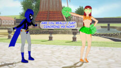 angry aware cheerleader cloak clothed covered_with_cum cum cum_on_body cum_on_face dc_comics dialogue dogdog english_text female_only femsub glowing_eyes goth green_eyes grey_skin multiple_girls nude purple_eyes raven red_hair skirt starfire text rating:Explicit score:1 user:Bootyhunter69