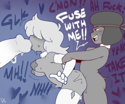 breasts collar corruption dezz dialogue fellatio femsub futadom futanari futasub gloves grey_hair grey_skin hypnotic_accessory large_breasts long_hair open_mouth opera_gloves penis ruby_(steven_universe) sapphire_(steven_universe) sex short_hair steven_universe sweat text western white_diamond white_skin rating:Explicit score:88 user:Zelamir