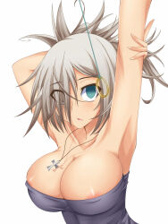 breasts empty_eyes femsub hypnosisisgreat_(manipper) large_breasts long_hair manip pendulum white_hair rating:questionable score: user:someguy231