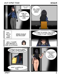 altered_perception black_hair bottomless comic empty_eyes exhibitionism idpet lara_(idpet) long_hair original text trigger unaware rating:Questionable score:8 user:IDPet
