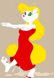 animaniacs blonde_hair dress female_only femsub furry happy_trance huge_feet hypnotic_eyes jinkslizard kaa_eyes long_hair minerva_mink mink_girl pussy_juice zombie_walk rating:questionable score: user:grim