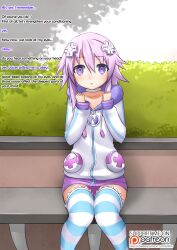 dialogue expressionless female_only femsub hoodie hyperdimension_neptunia looking_at_viewer maledom neptune_(hyperdimension_neptunia) open_mouth panties purple_eyes purple_hair sitting skirt solo text thighhighs underwear vahn_yourdoom rating:Safe score:51 user:vahn_yourdoom