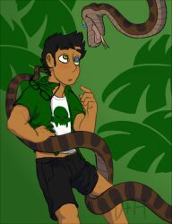 black_hair coils dazed deeper_happier disney homestuck hypnotic_eyes jake_english kaa kaa_eyes male_only malesub short_hair snake the_jungle_book rating:safe score: user:deeper-happier