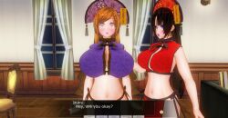 3d black_hair blue_eyes breasts cleavage comic costume custom_maid_3d_2 dialogue femsub halloween izumi_(made_to_order) kamen_writer_mc large_breasts makeup midriff orange_eyes orange_hair pink_lipstick purple_lipstick rika_(made_to_order) ring_eyes standing standing_at_attention tech_control text translated zombie_walk rating:Questionable score:2 user:Argonis