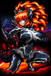absurdres black_sclera bowsette breasts cleavage cum erect_nipples large_breasts new_super_mario_bros._u_deluxe nintendo red_eyes rikatsuky super_crown super_mario_bros. symbiote rating:Explicit score:20 user:sk00