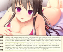 aoi_ichijou ass bed blush breasts caption cleavage collarbone cradily_(manipper) dazed empty_eyes female_only femsub grey_hair happy_trance large_breasts long_hair lying manip melty_moment open_mouth purple_eyes smile solo spiral_eyes swimsuit symbol_in_eyes takayaki tech_control text unaware rating:Questionable score:268 user:Cradily