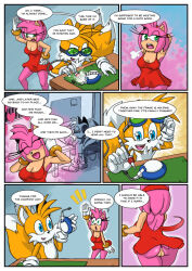 amy_rose anus armpits arms_above_head ass blush bottomless breasts cleavage comic dress fox_boy furry hedgehog_girl heterosexual large_breasts miles_tails_prower no_panties omegazuel open_mouth pink_hair pussy short_hair sonic_the_hedgehog_(series) text upskirt rating:Explicit score:78 user:TheGoodShank